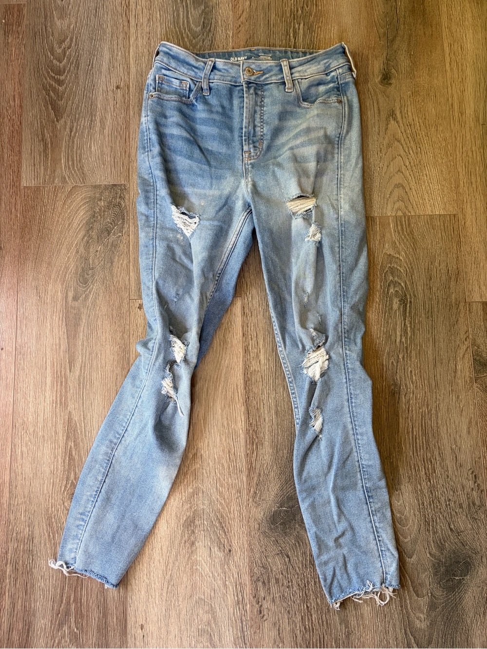 Old Navy Light Blue Ripped Skinny Jeans
